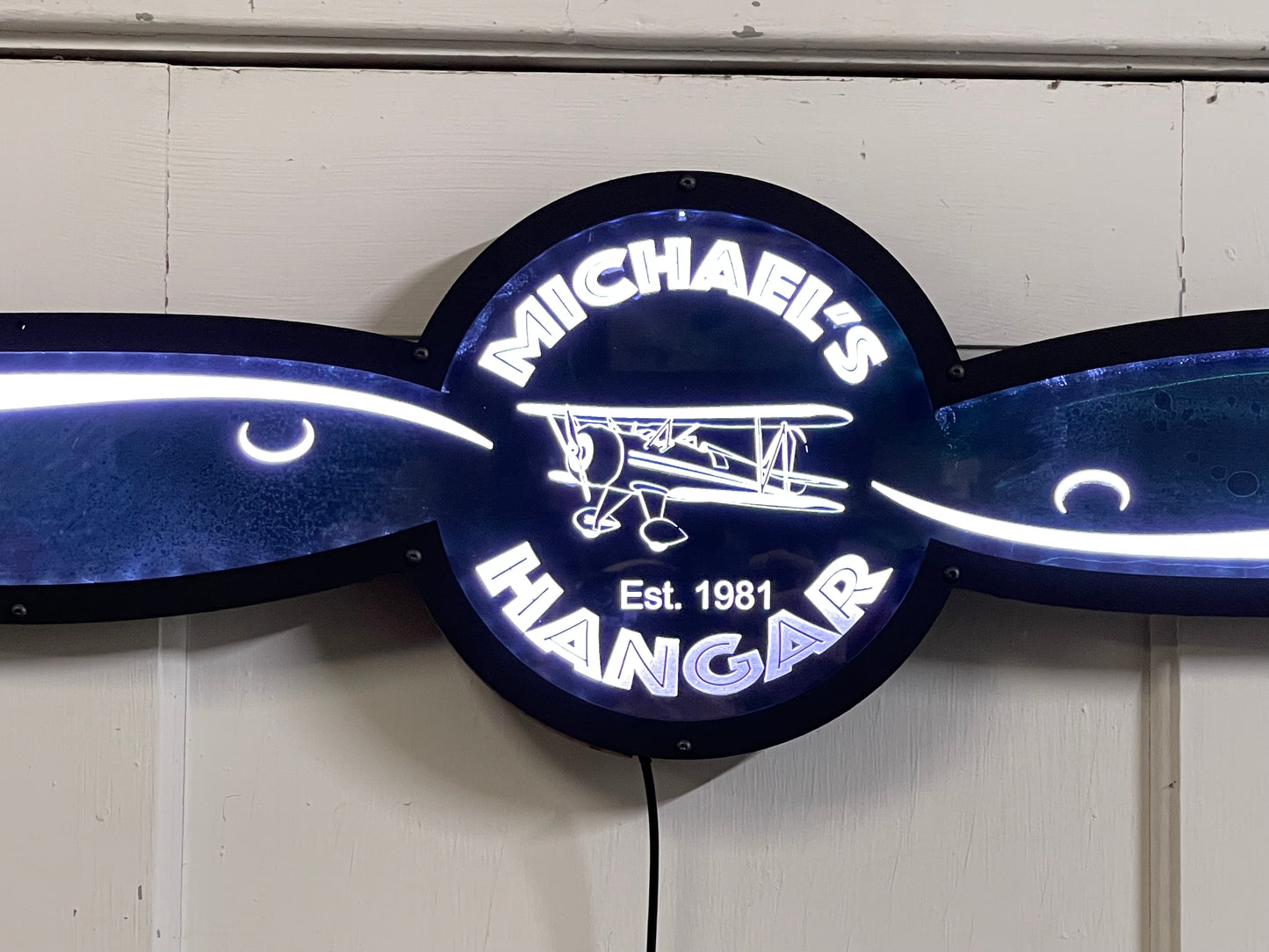 Custom 36” LED Propeller Man Cave Sign