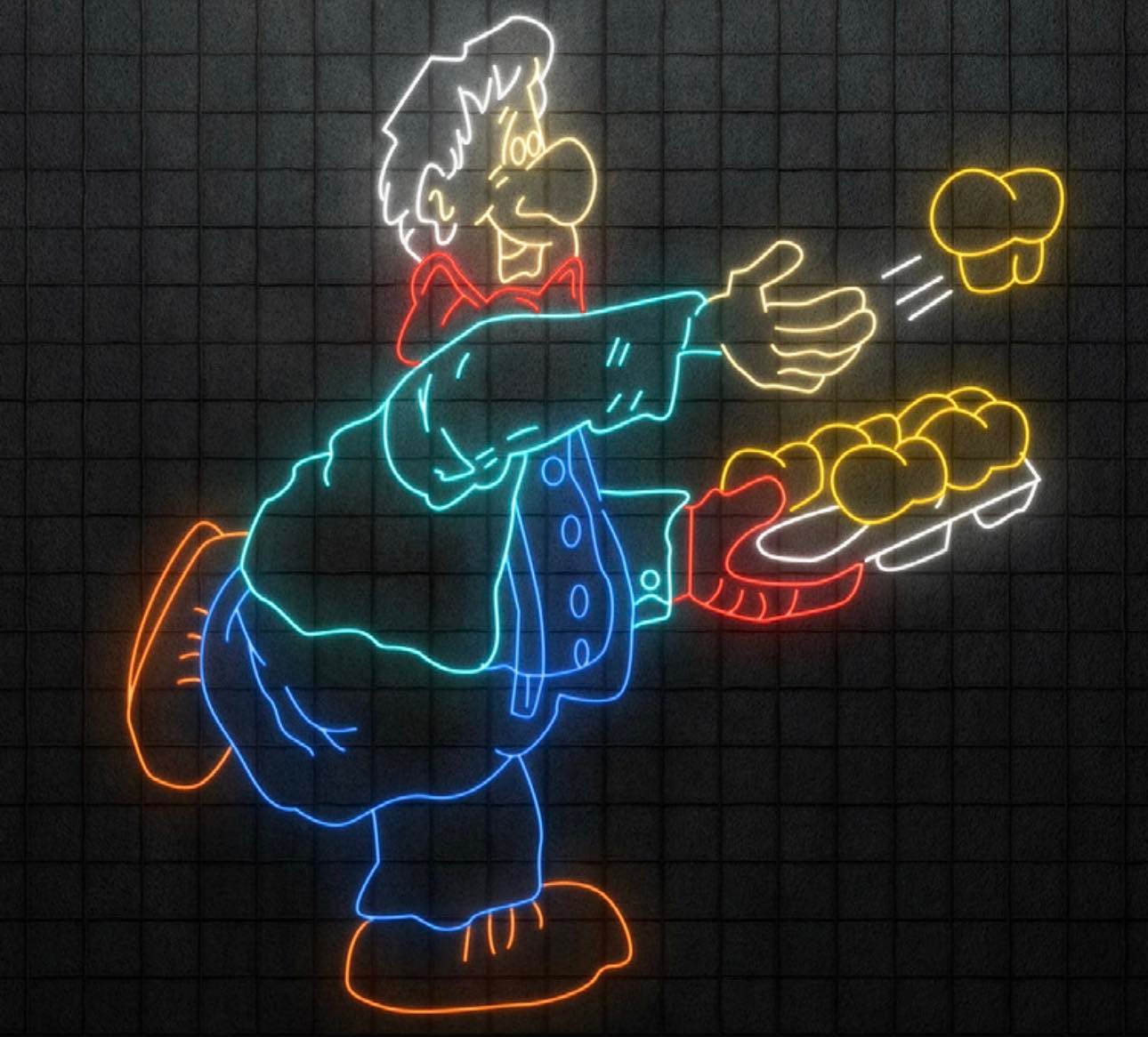72" Roll Man Neon Sign (Outdoor)