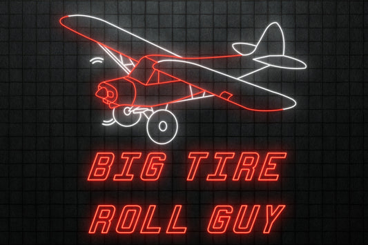 48" Super Cub Big Tire Roll Guy Neon Sign (Indoor)