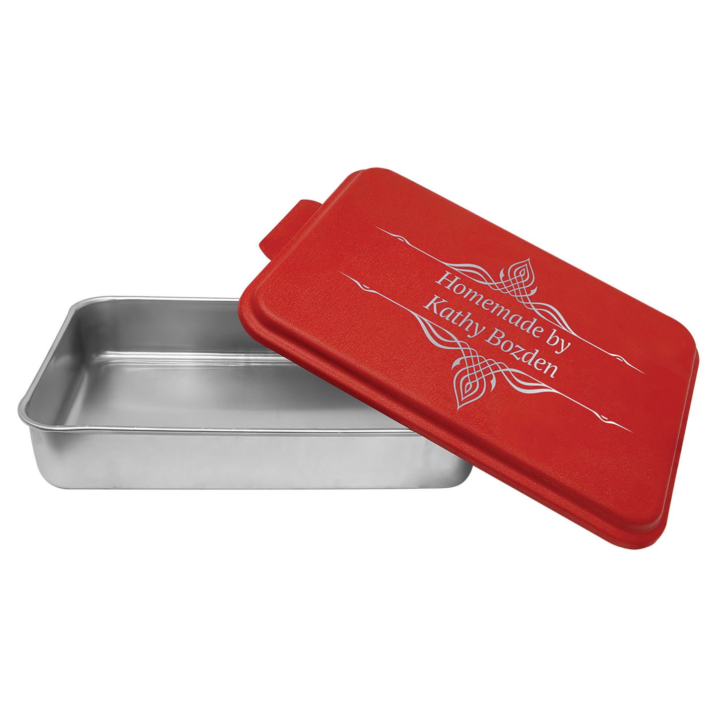 9" x 13" Laser Engraved Aluminum Cake Pan with Lid