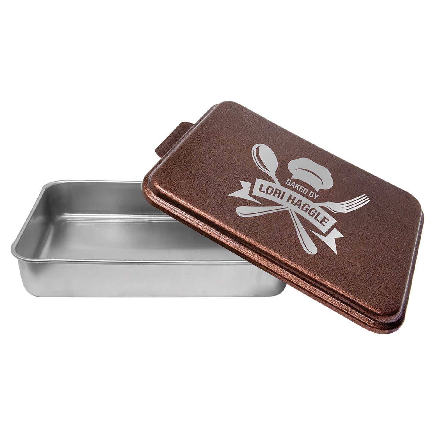 9" x 13" Laser Engraved Aluminum Cake Pan with Lid