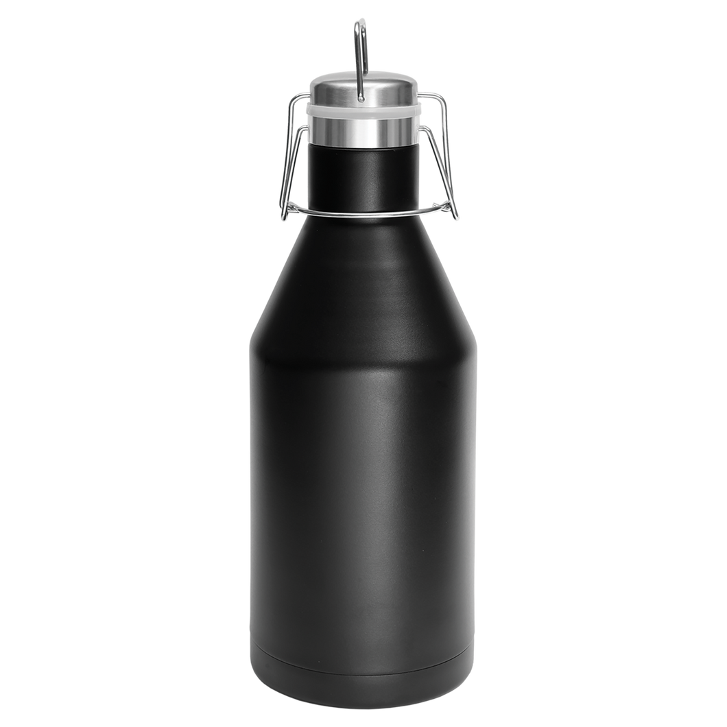 Polar Camel 64 oz. Black Vacuum Insulated Growler with Swing-Top Lid