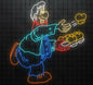 72" Roll Man Neon Sign (Outdoor)
